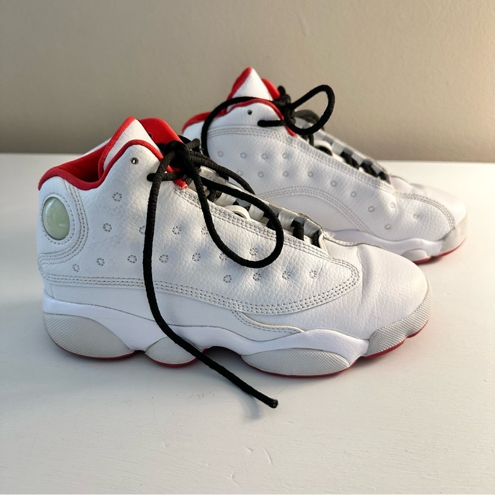 Air Jordan White and Red Retro 13 Alternate History of Flight High Top Sneakers